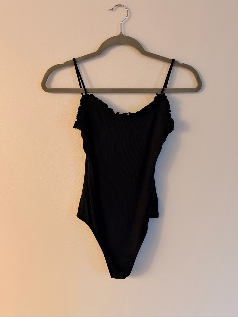 Black Lace-Trim Bodysuit